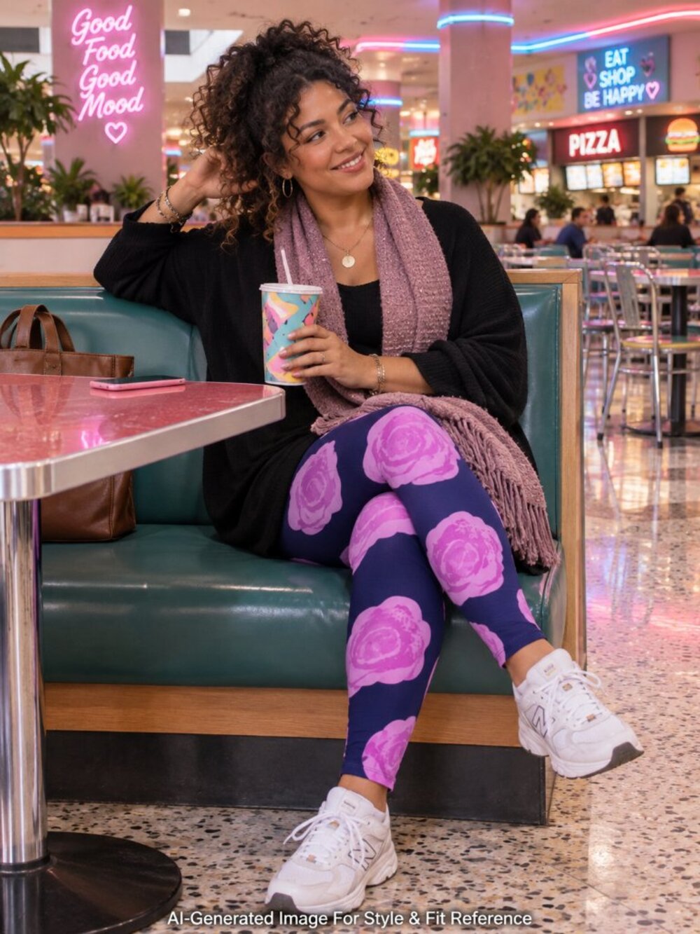 LuLaRoe Floral Roses Pink Purple Leggings